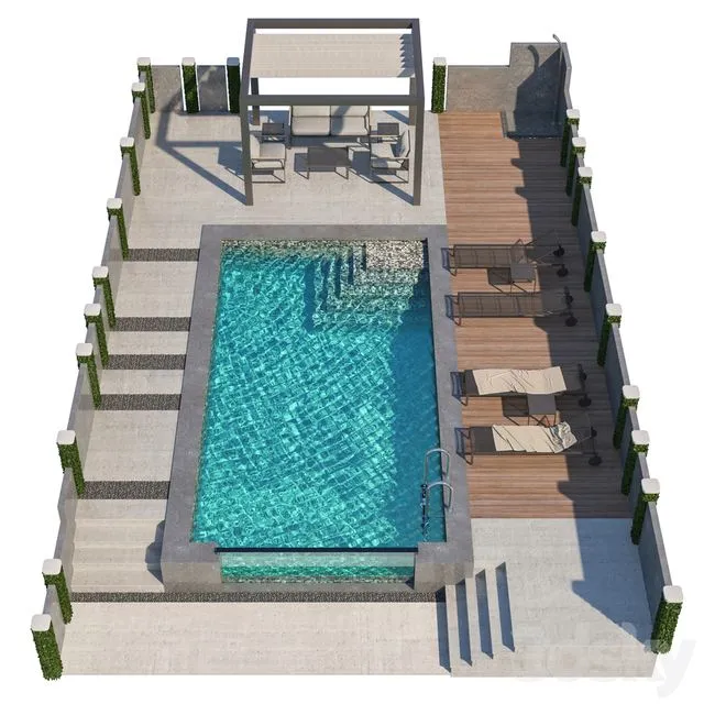 Gazebo and Swimming Pool #5 3dsMax Model