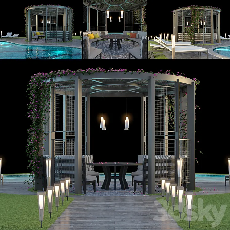 Gazebo and Swimming Pool # 6 3DS Max