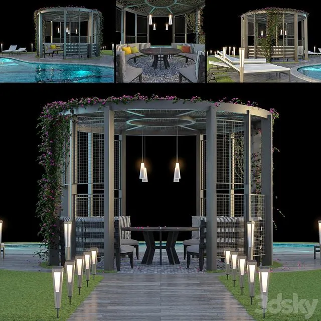 Gazebo and Swimming Pool # 6 3dsMax Model