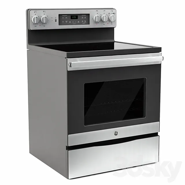 GE Free-Standing Electric Cooker JB655SKSS 3DS Max Model