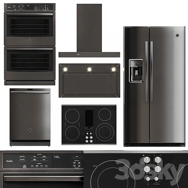 GE Profile 5 Piece Kitchen Appliance 3DSMax File