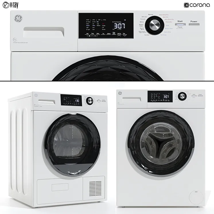 GE Washing machine and dryer 3DS Max