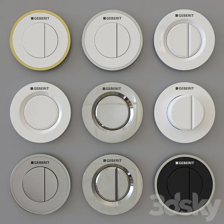 GEBERIT flush buttons 3DS Max
