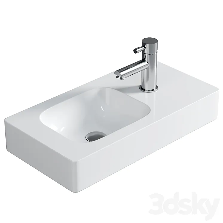 Geberit iCon hand washbasin white with KeraTect 3DS Max Model