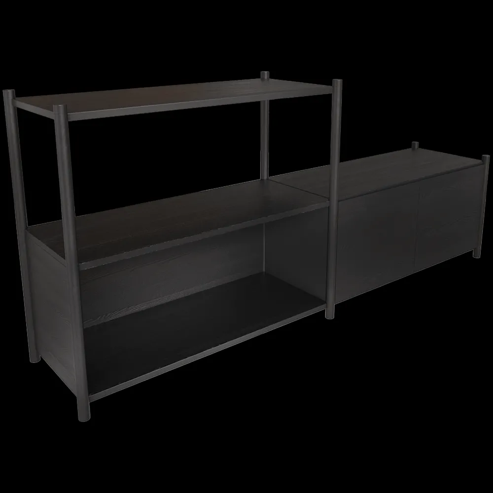 Gejst  – Bookcase Sceene D black oak 3ds Max