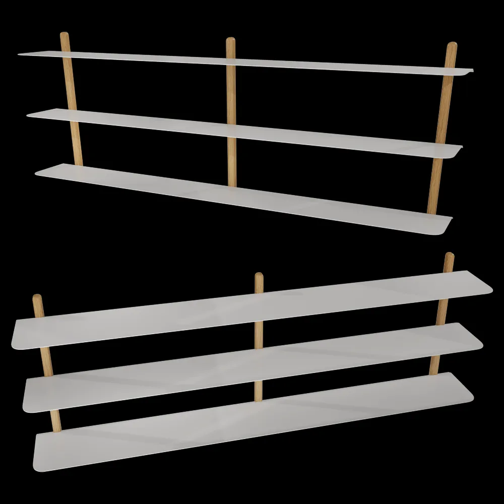 Gejst  – Shelf Nivo D light oak white 3ds Max