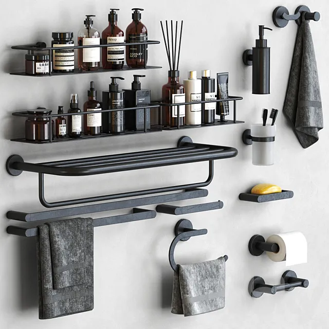 General Hotel bathroom accessories 3 3ds Max