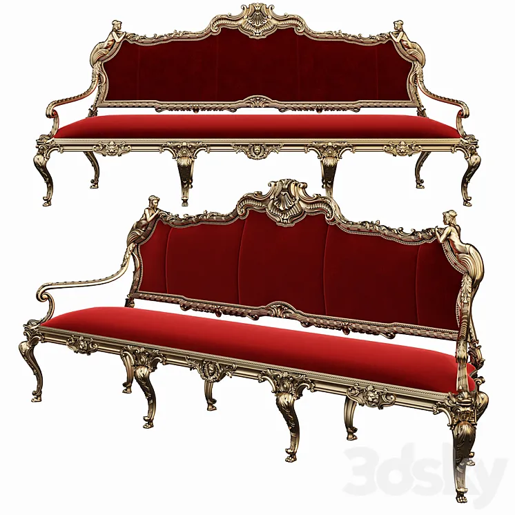 Genoese-style sofa 3DS Max Model
