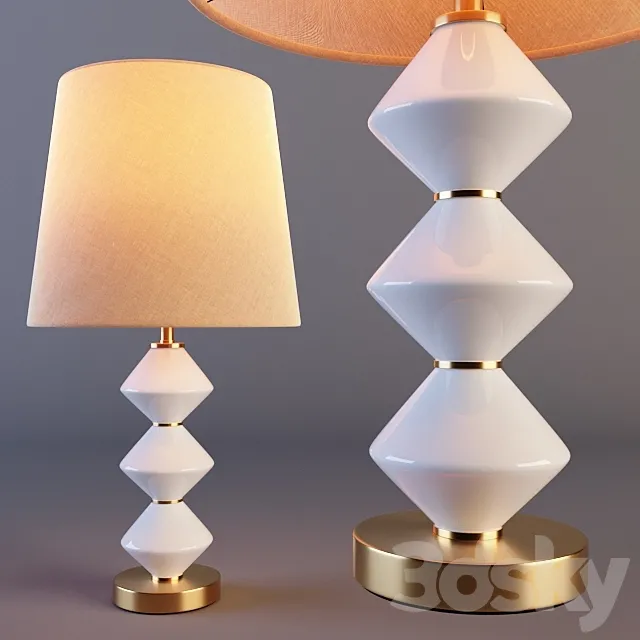 Geo Milk Glass And Gold Zoey Table Lamp Base 3ds Max