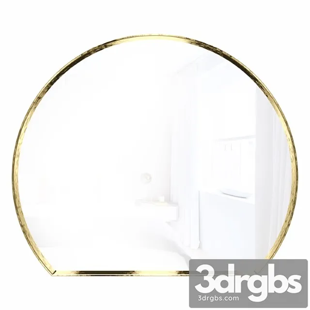Geometric mirror of irregular shape in della brass frame
