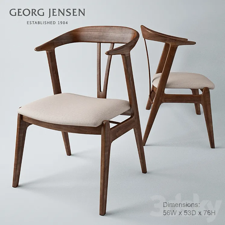 Georg Jensen Mid Century Danish modern chair 3DS Max