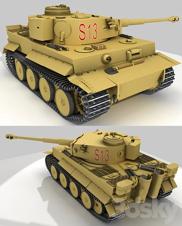 German heavy tank Tiger I Ausf E Pz. VI 3DS Max Model