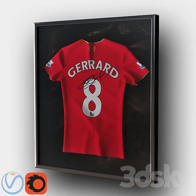 Gerrard shirt in frame _ T Gerrard box 3DS Max Model