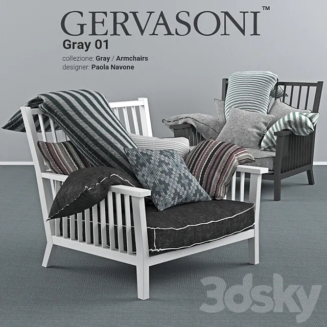 Gervasoni Gray 01 Armchair 3DSMax File