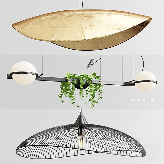 Gervasoni Vibia Kasteli Chandelier – 3 type 3ds Max