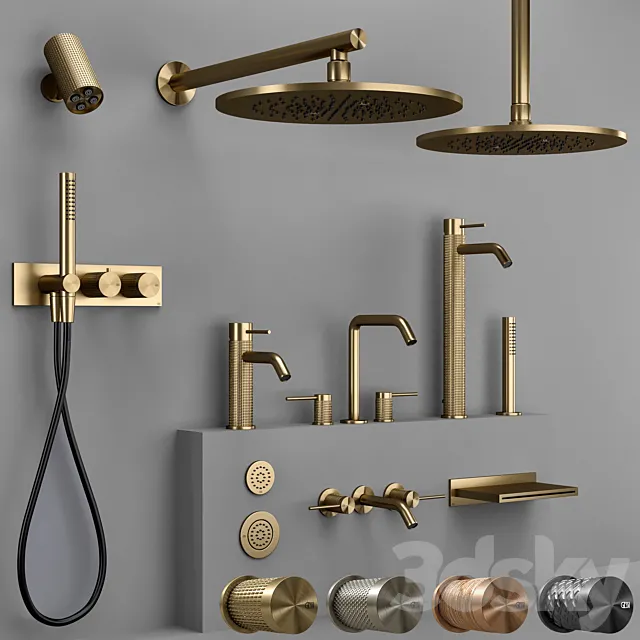 Gessi 316 collection bathroom faucet set (CESELLO-MECCANICA-INTRECCIO-TRAME) 3ds Max