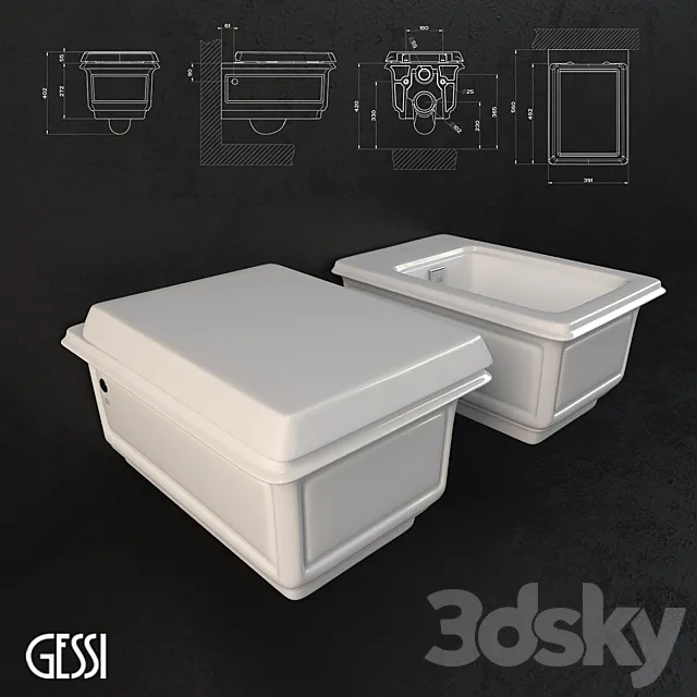 Gessi _ Eleganza sanitaryware 3DS Max Model