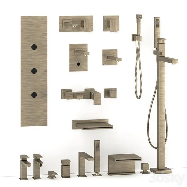 Gessi rettangolo bathroom mixer collection 3dsMax Model