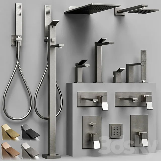 Gessi Rettangolo K bathroom faucet set 3DS Max Model