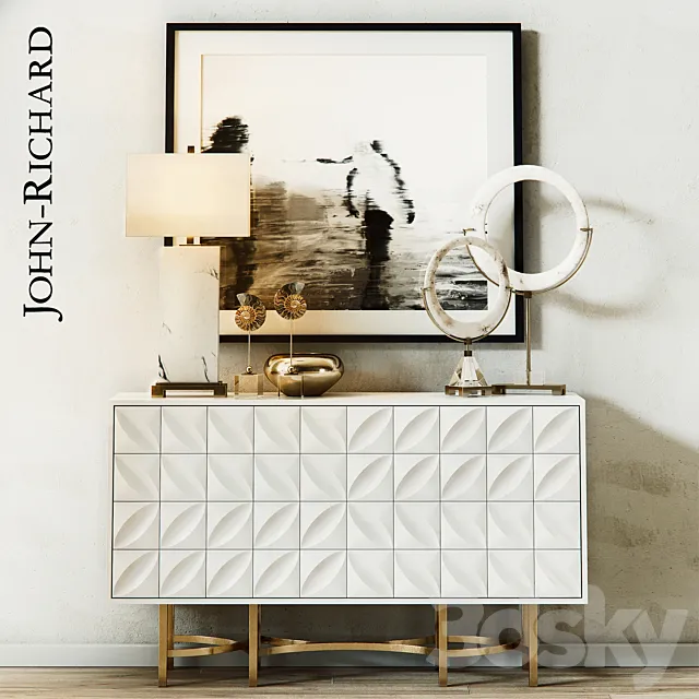 Ghost White Credenza by John Richard 3DS Max Model