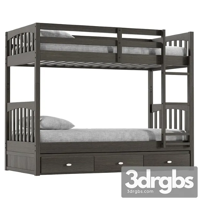 Giancola 3 drawer solid wood standard bunk bed