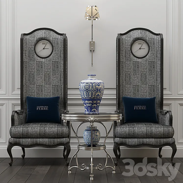 Gianfranco Ferre Home Big ben chair and Covent table 3DS Max