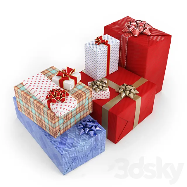 Gifts in boxes 3DS Max Model