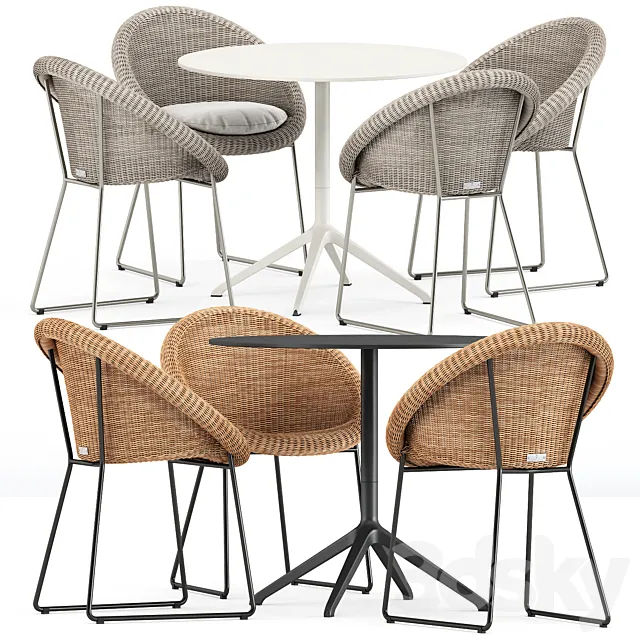 Gigi II Armchair by Janus et cie and Elephant round table by Kristalia 3ds Max