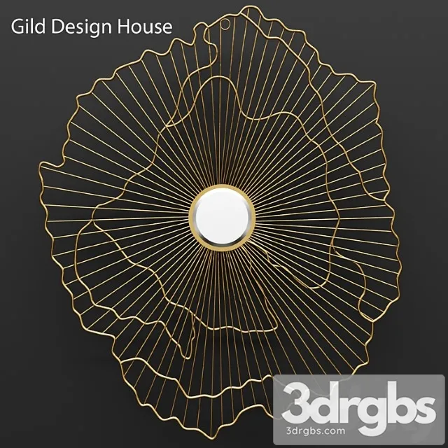 Gild Rachel Wall Mirror Mirror Sun Abstraction Gold Luxury Metal Wall Decor 3dsmax Download