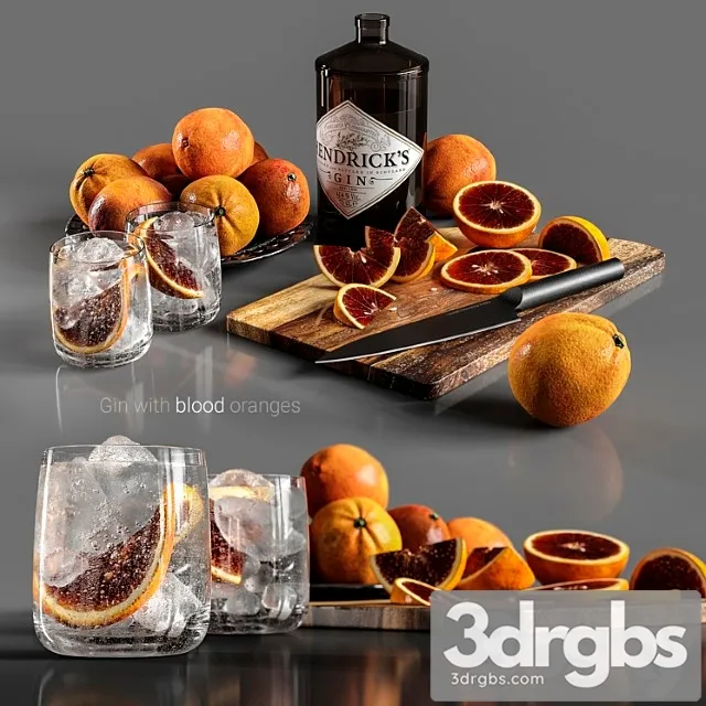 Gin with blood oranges 3dsmax Download