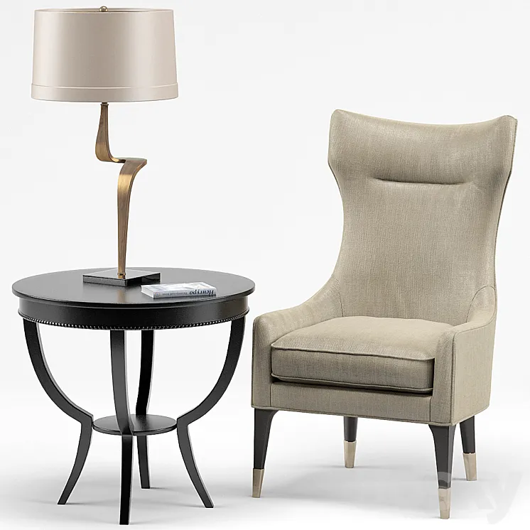 Gina Chair Thad Lamp Scheffield Round End Table 3DS Max