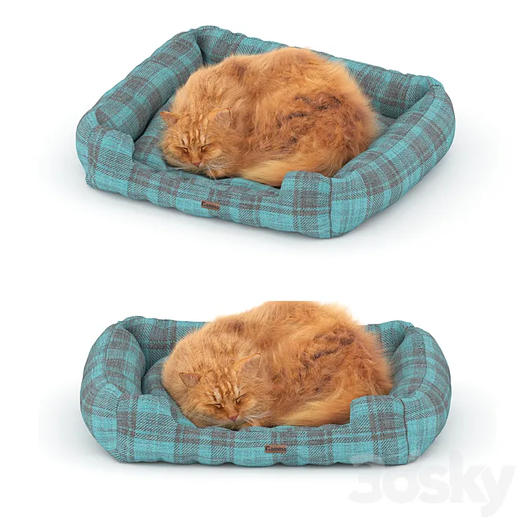 Ginger cat on the bed 3DS Max