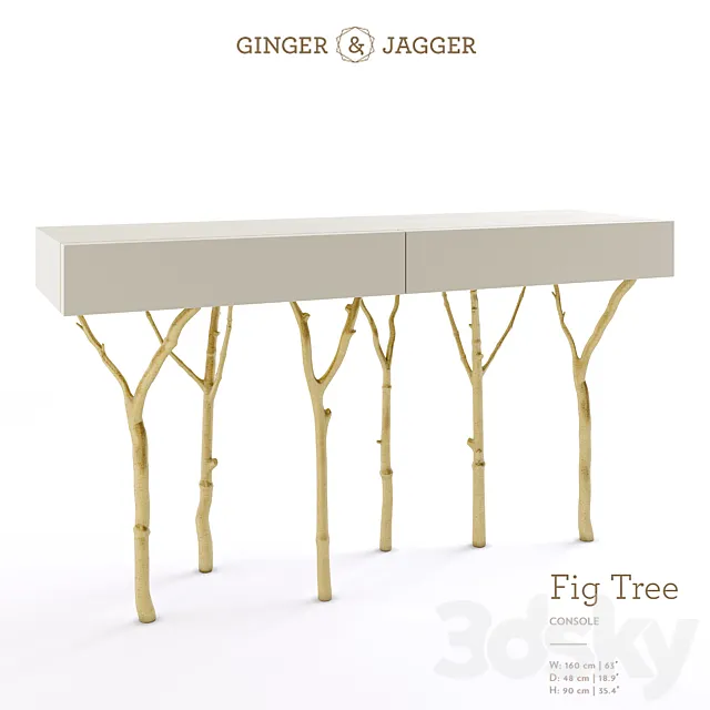 Ginger & Jagger Fig Tree Console 3ds Max