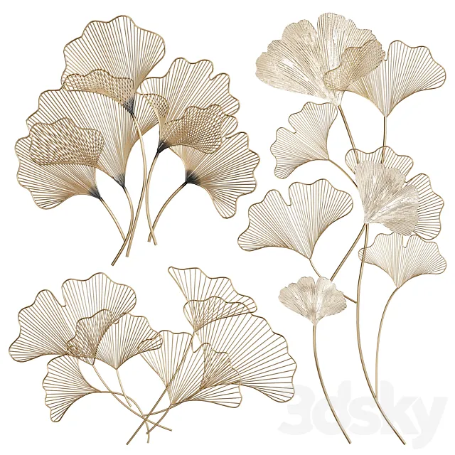 Ginkgo wall decor 2 3DS Max Model