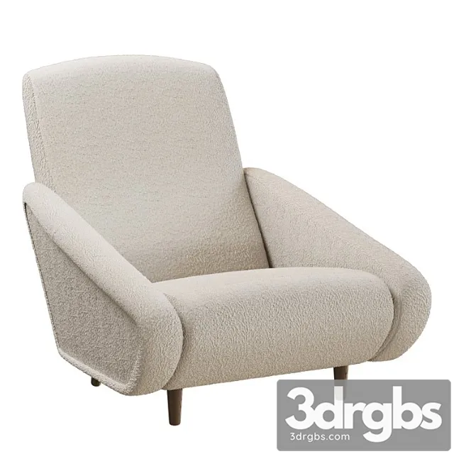 Gio Ponti 807 Style Pair Of Armchairs In Wool 3dsmax Download