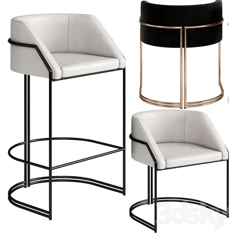 GIOPAGANI chair and stool DEJA VU 3DS Max