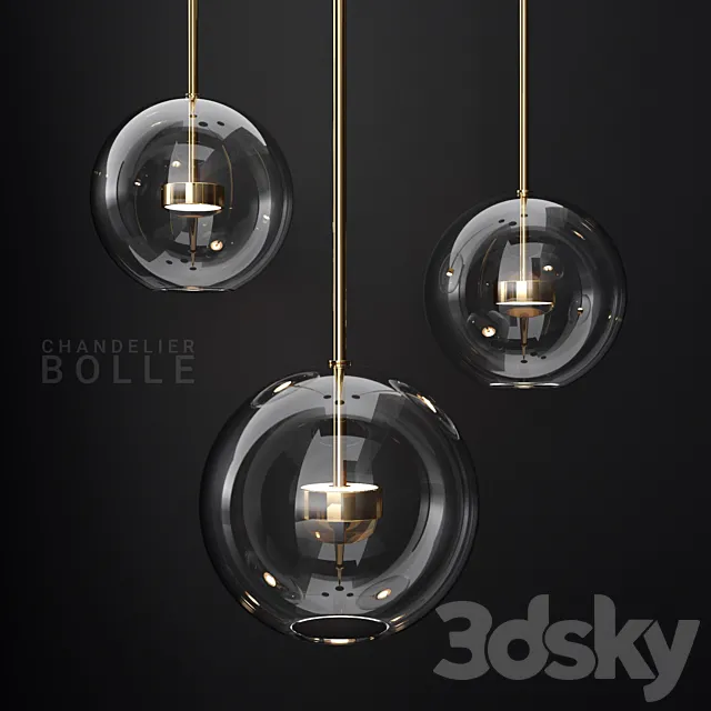 Giopato & Coombes Bolle 1 Bubble CLEAR _ GOLD 3ds Max