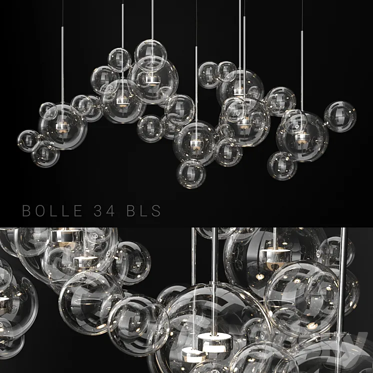 Giopato & Coombes Bolle 34 Bubble 2 CLEAR \/ SILVER 3DS Max