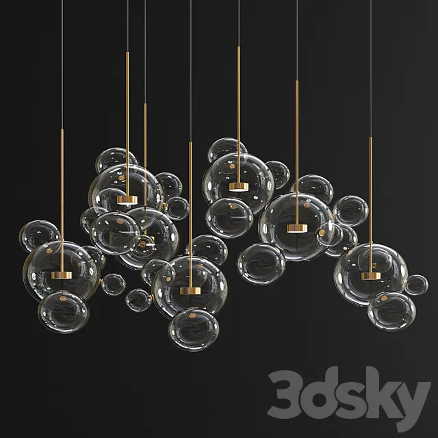 Giopato & Coombes Bolle Chandelier – 34 Bubbles 3DSMax File