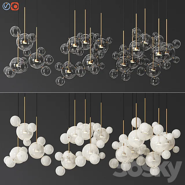 Giopato & Coombes Bolle Circular 14 & 24 & 34 Bubbles Set 3ds Max