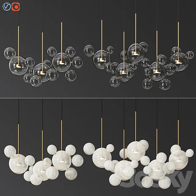 Giopato & Coombes Bolle Zigzag 14 & 24 & 34 Bubbles Set 3ds Max