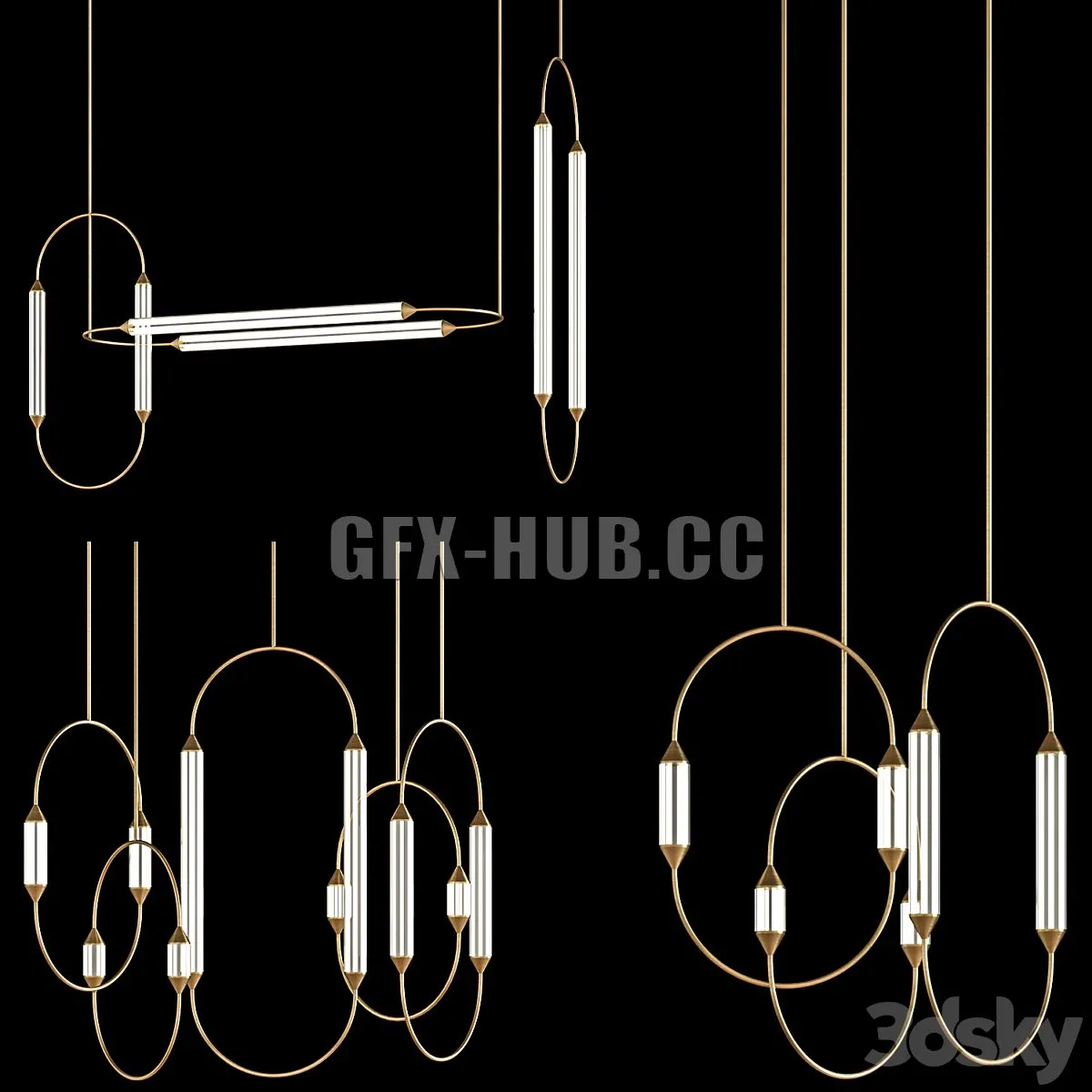 Giopato & Coombes Cirque Chandelier set 3dsMax Model
