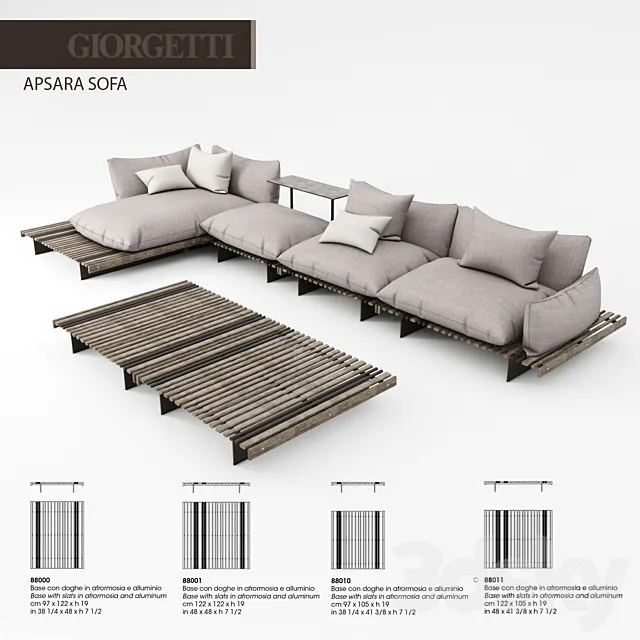 Giorgetti Apsara sofa 3ds Max
