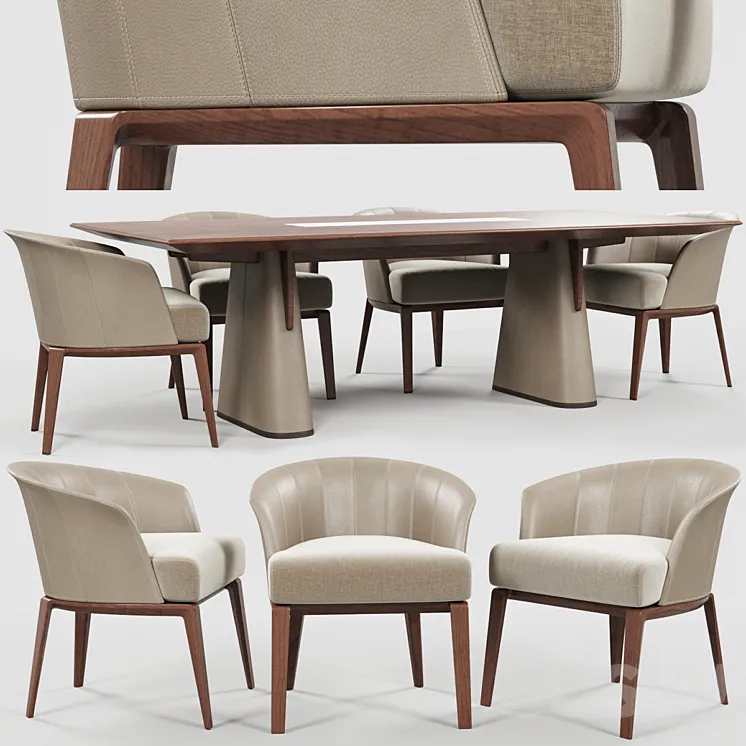 Giorgetti Aura chair Fang table 3DS Max
