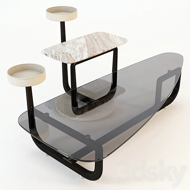 Giorgetti: Coffee Table – Amiral Set-01 3ds Max