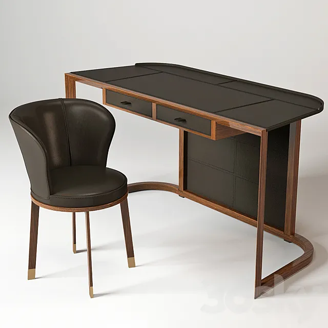 Giorgetti Ion Desk & Ode Chair 3DSMax File