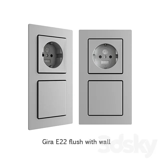 Gira E22 flush with wall 3DS Max Model