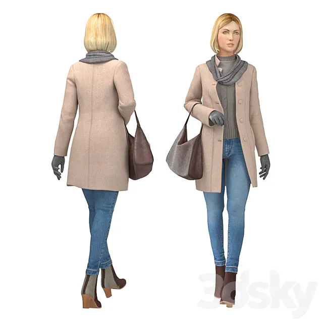 Girl in coat 3DSMax File