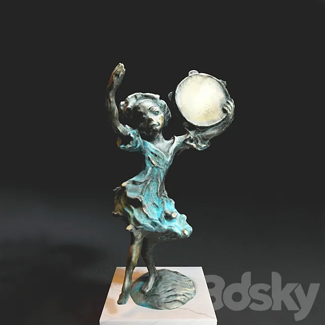 Girl with tambourine 3DS Max Model