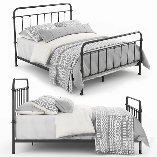 Giselle Antique Graceful Dark Bronze Victorian Iron Bed by iNSPIRE Q Classic 3ds Max